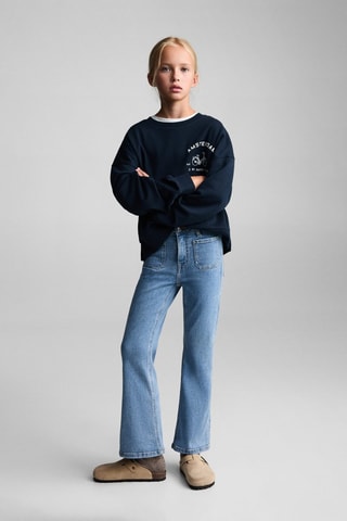 Jean flare poches - Bleu