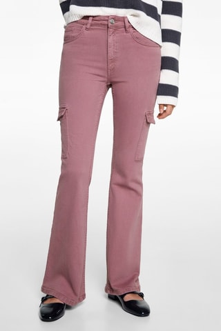 Jean cargo flare - Rose pastel