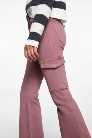 Jean cargo flare - Rose pastel