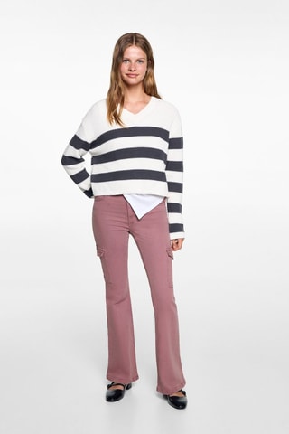 Jean cargo flare - Rose pastel
