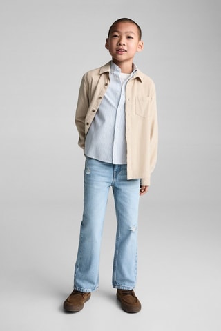 Jean Dad déchirures décoratives - Bleu