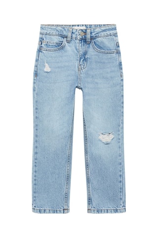 Jean Dad déchirures décoratives - Bleu