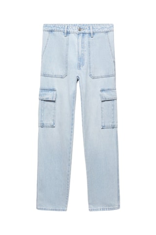 Jean droit style cargo - Bleu clair