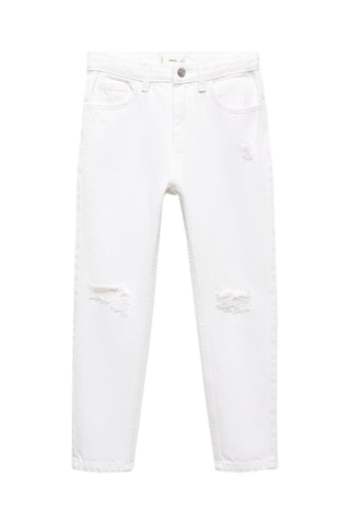 Jean Dad déchirures décoratives - Blanc