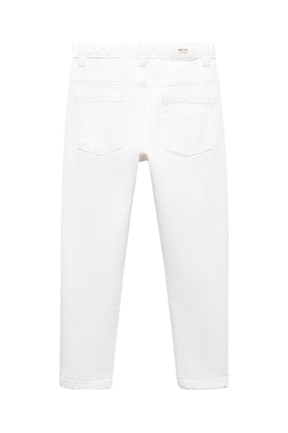 Jean Dad déchirures décoratives - Blanc