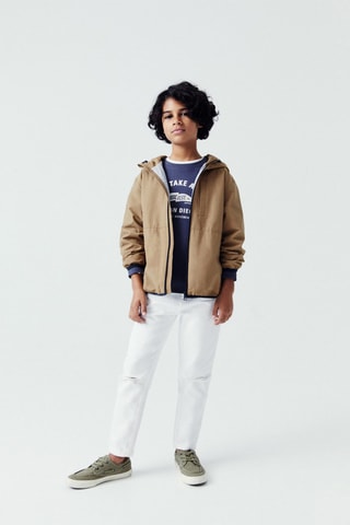 Jean Dad déchirures décoratives - Blanc