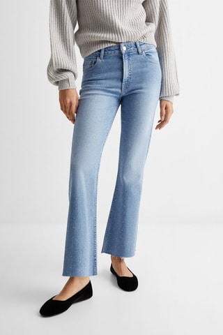 Jean flare strass - Bleu