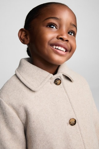 Manteau court drap de laine - Écru