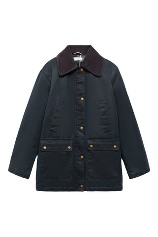 Parka longue effet ciré - Bleu marine