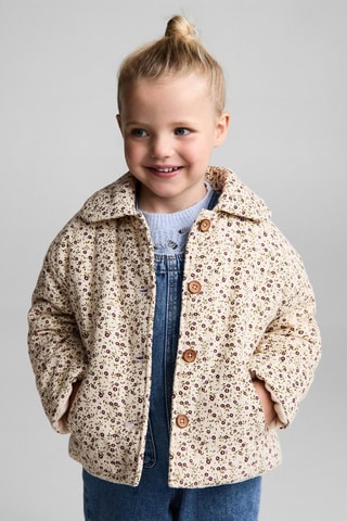 Manteau imprimé coton - Écru