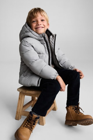 Anorak matelassé capuche - Gris clair