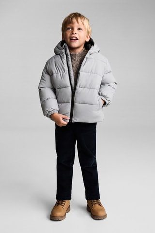 Anorak matelassé capuche - Gris clair
