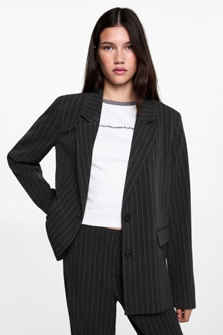 Veste de costume à rayures - Gris