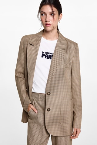 Veste pied-de-poule - Beige