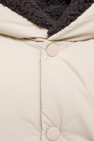 Anorak matelassée imitation mouton retourné - Gris