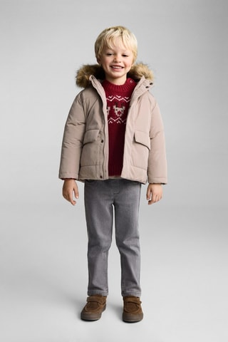 Anorak matelassé intérieur polaire - Beige