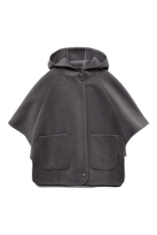 Veste style cape boutons - Gris