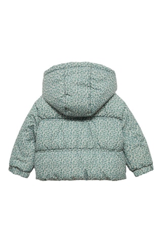 Anorak matelassé à fleurs - Vert pastel