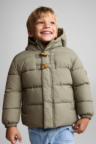 Anorak matelassée imitation mouton retourné - Vert