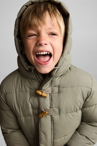 Anorak matelassée imitation mouton retourné - Vert