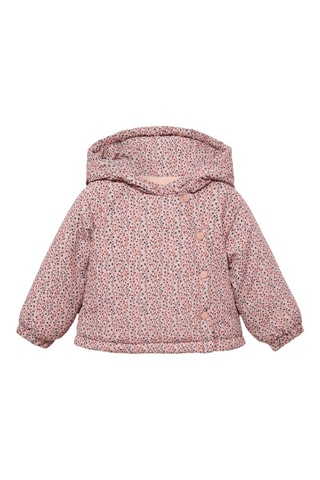 Anorak matelassé à fleurs - Rose