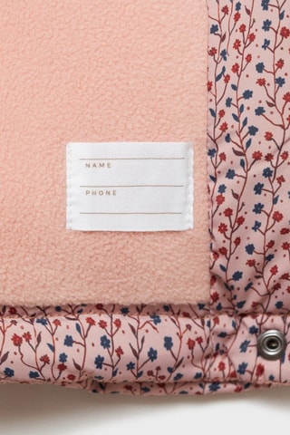 Anorak matelassé à fleurs - Rose