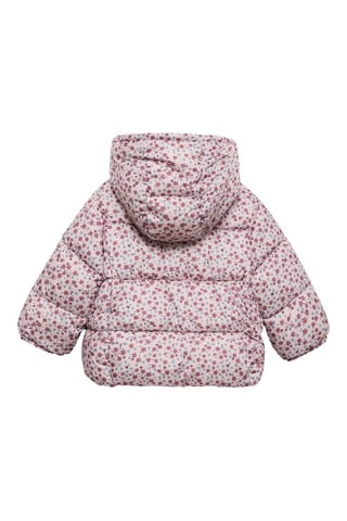Anorak matelassé à fleurs - Rose