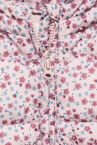 Anorak matelassé à fleurs - Rose