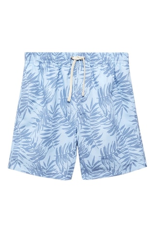 Maillot de bain imprimé feuilles - Bleu