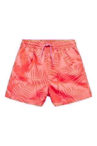 Maillot de bain imprimé feuilles - Corail