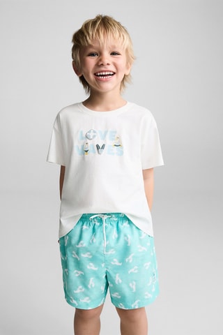 Maillot de bain imprimé langouste - Turquoise