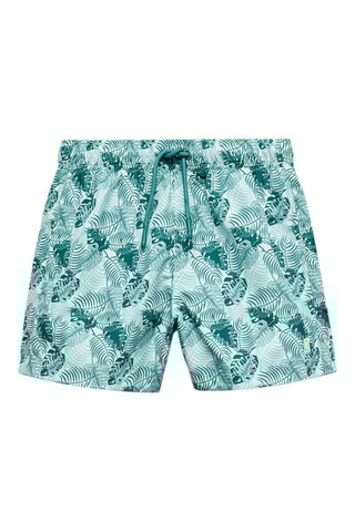 Maillot de bain imprimé feuilles - Bleu clair