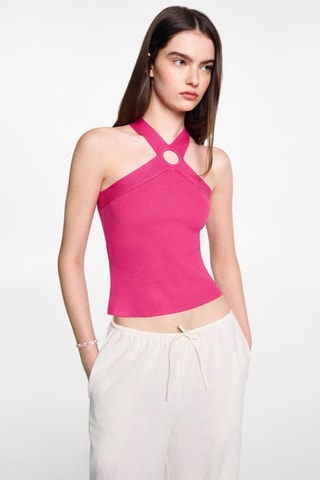 Top maille croisé - Fuchsia