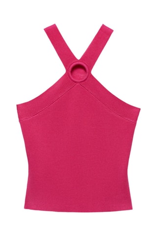 Top maille croisé - Fuchsia