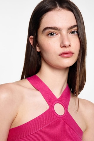 Top maille croisé - Fuchsia