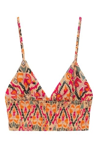 Top imprimé perles - Orange pastel