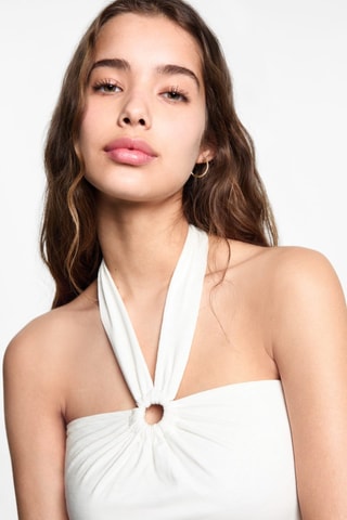 Top à emmanchures américaines - Blanc cassé