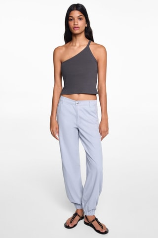 Crop top asymétrique - Anthracite