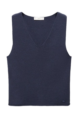 Top maille bretelles - Bleu marine