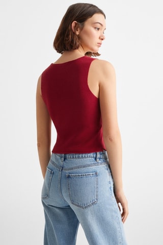 Top maille bretelles - Grenat