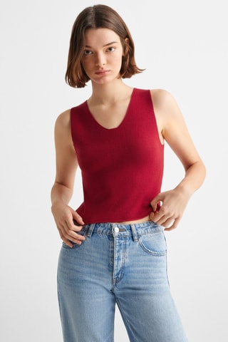 Top maille bretelles - Grenat