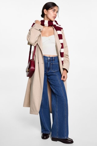 Crop top noeud - Blanc cassé