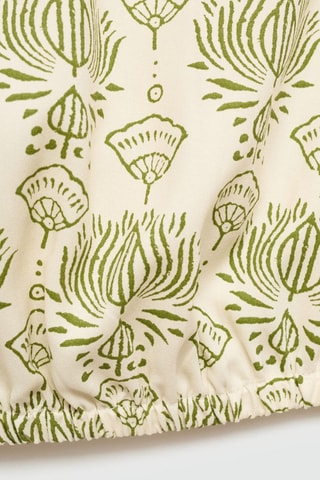 Top crop imprimé - Blanc cassé