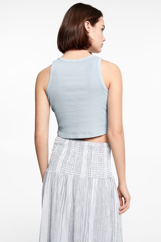 Crop top coton - Bleu clair