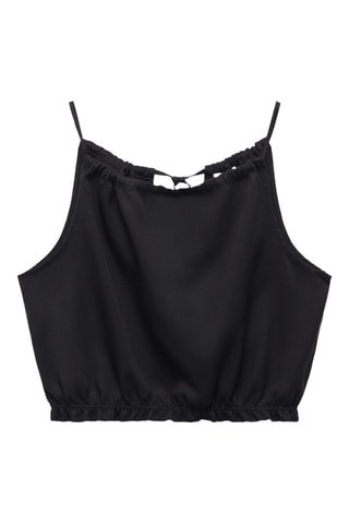 Top crop froncé - Noir