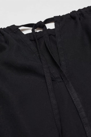 Top crop froncé - Noir