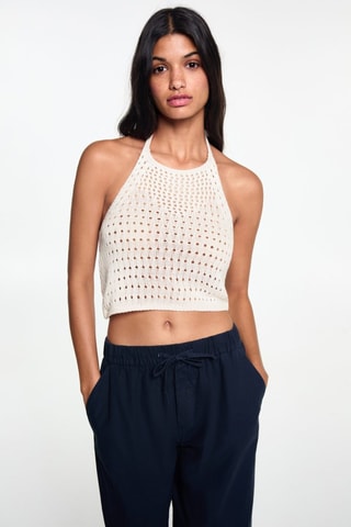 Top crochet emmanchures américaines - Ecru