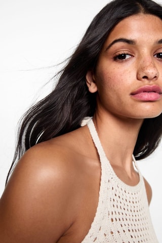 Top crochet emmanchures américaines - Ecru