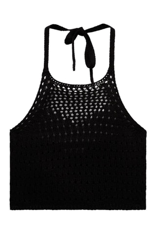 Top crochet emmanchures américaines - Noir