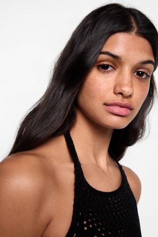 Top crochet emmanchures américaines - Noir